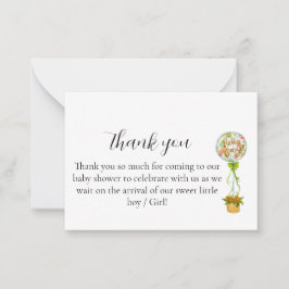 Elegant Hello Baby Shower Thank You Card Anteckningskort