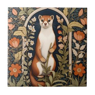 Elegant Hermelin William Morris Inspirerad Blommig Kakelplatta