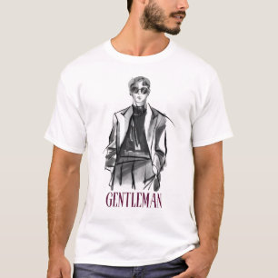Elegant Herrmode Skiss T-shirt