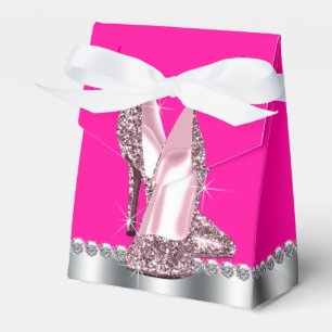 Elegant het rosa glitter högklackad sko presentaskar