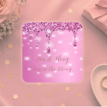 Elegant het rosa glitterdropp Sjungningsfest