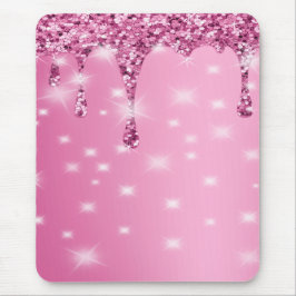 Elegant het rosa glitterdroppning musmatta