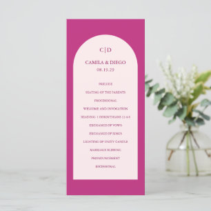 Elegant het rosa valv modern bröllop program
