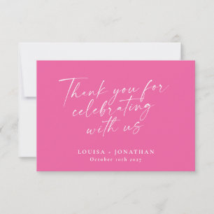 Elegant het rosenk Trendy Script Anpassad Bröllop Tack Kort