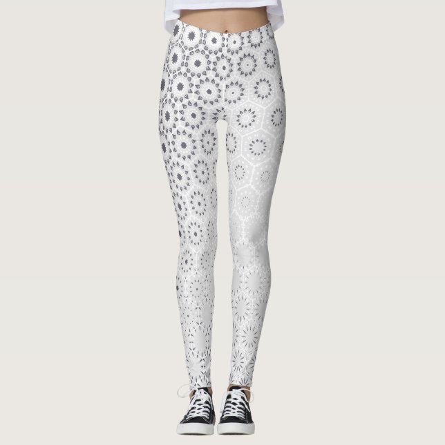 Elegant Hexagon Starburst Mönster - Leggings (Framsida)