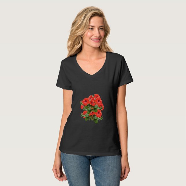 Elegant Hibiscus Bloom Blommigt Greenery Garden Ro T Shirt (Hel framsida)