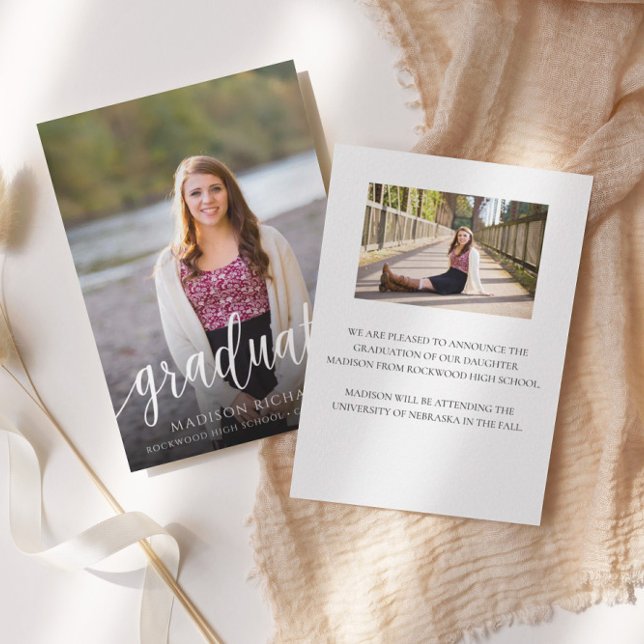 Elegant High School Studenten Photo Notice Inbjudningar (Skapare uppladdad)