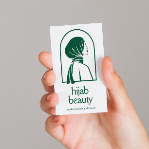 Elegant Hijab Logotyp Minimalist Muslim Islamic Visitkort