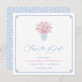 Elegant Himlar Blue Ballet Rosa Ginger Burk Bröllo Spara Datumet