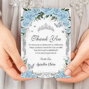 Elegant Himlar Blue Blommigt Sweet sixteen Quincea Tack Kort