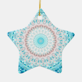 Elegant Himlar Blue Crystal Mandala Julgransprydnad Keramik