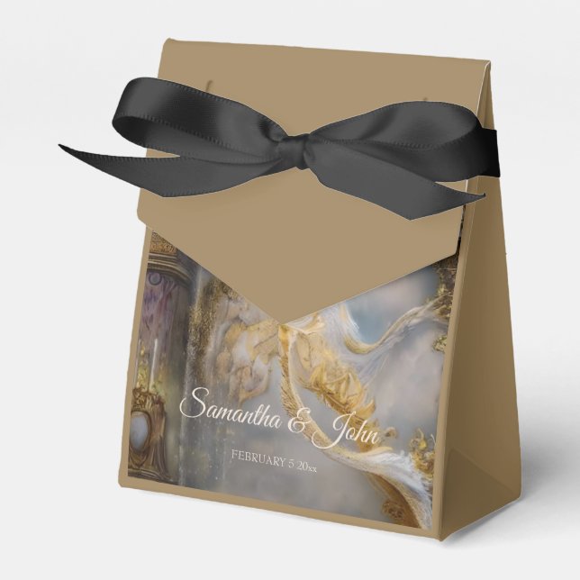 Elegant Himmelsk Guldport, Guld Text Presentaskar (Framsidan Sidan)