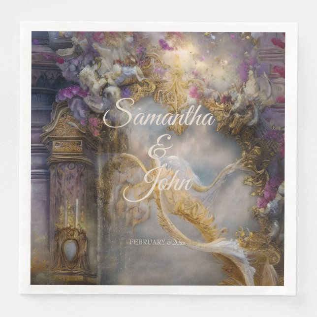 Elegant Himmelska Guld Grind, Guld Pappersservett (Framsida)