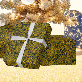 Elegant hindu mandala mönster grönt guld diwali presentpapper