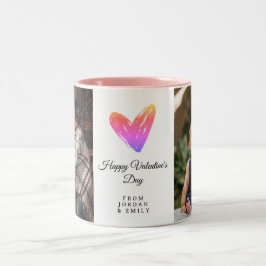 Elegant hjärta God Alla Hjärtans Dag Foto Två-Tonad Mugg