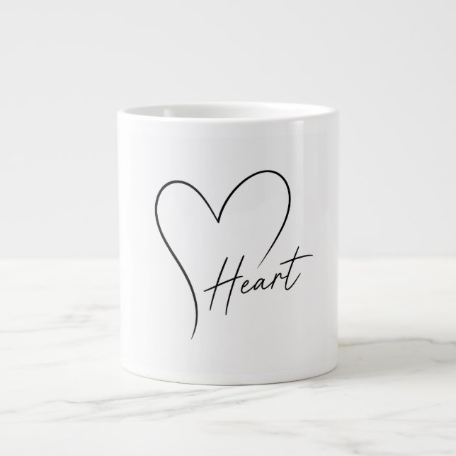 Elegant hjärtdesign jumbo mugg (Framsidan)