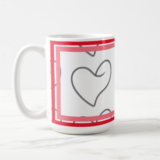 Elegant hjärtformad design kaffemugg (Vänster)