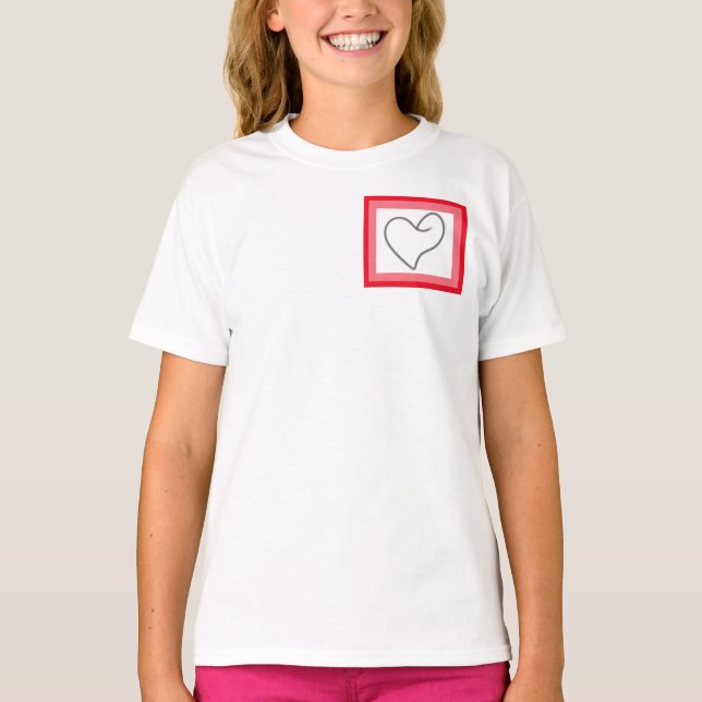 Elegant hjärtformad design t shirt (Framsida)