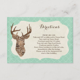 Elegant Hjort Antlers Rustic Land Directions Tilläggskort
