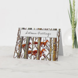 Elegant Högersida vid Träd i Skogen Kort