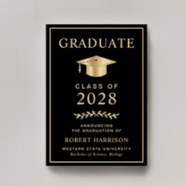 Elegant högskoleexamen i svart och guld meddelande