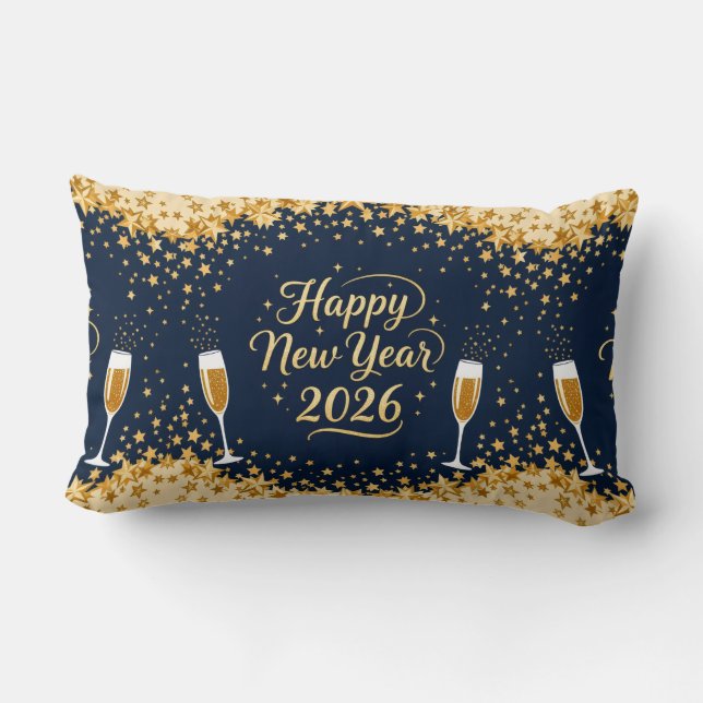 Elegant Holiday Accent Throw Pillow-New Year Lumbarkudde (Baksida)