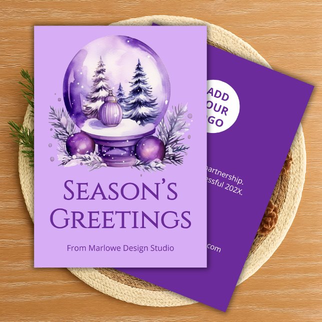  Elegant Holiday Card | Upload Business Info Julkort (Skapare uppladdad)