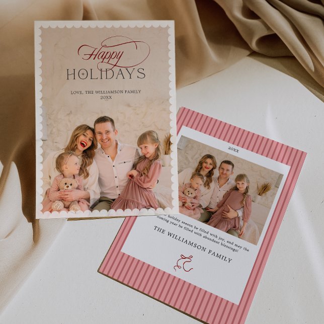 Elegant Holiday Card with Scalloped Border Inbjudningar (Elegant Holiday Card with Scalloped Border)