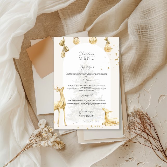 Elegant Holiday Dinner Menu Party Invite Inbjudningar (Skapare uppladdad)