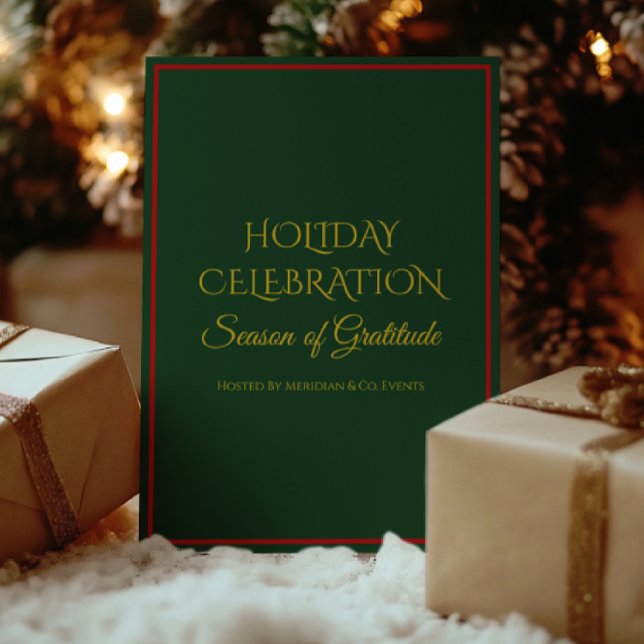Elegant Holiday Party Invitation for Business  Inbjudningar (Elegant gold foil Christmas invitation — Holiday Luxe Collection corporate holiday design.)