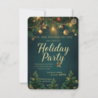 Elegant Holiday Party Invitation Inbjudningar