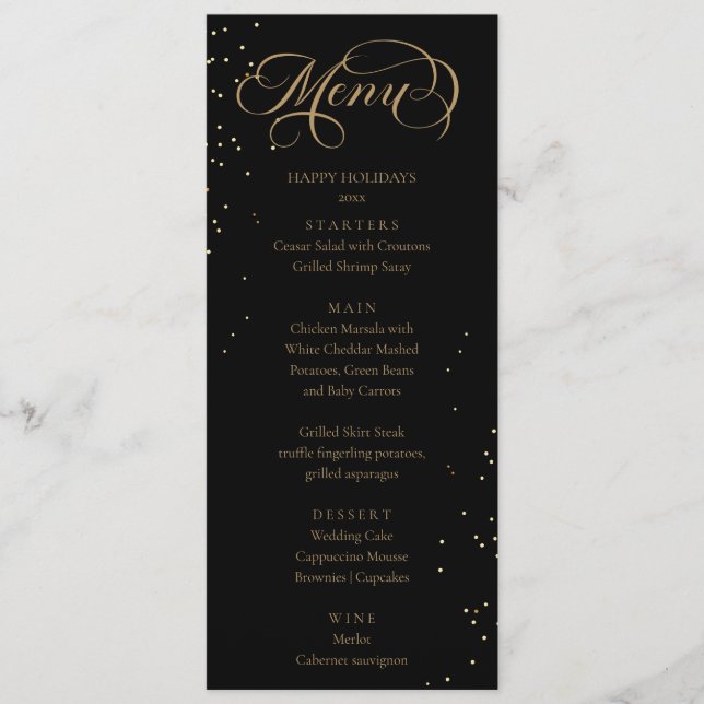 Elegant Holidays Sparkles Menu  Meny (Framsida)