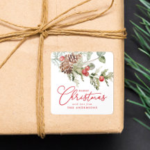 Elegant Holly Berries och Gräs Cones jul