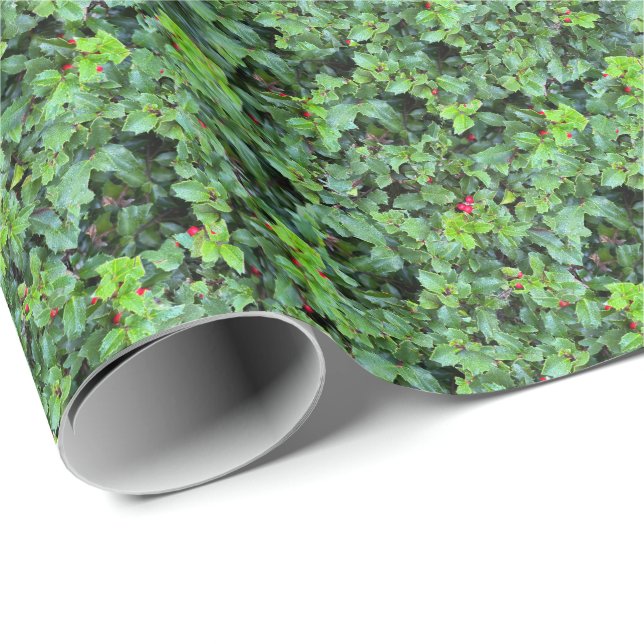 Elegant Holly Berry Christmas Gift Supply Presentpapper (Rullad Hörn)