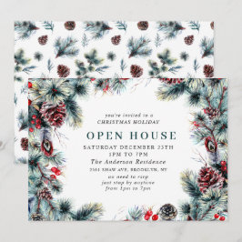 Elegant Holly Berry CHRISTMAS HELGDAG OPEN HOUSE Inbjudningar