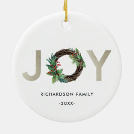 ELEGANT HOLLY BERRY SILVER JOY WREATH CHRISTMAS JULGRANSPRYDNAD KERAMIK