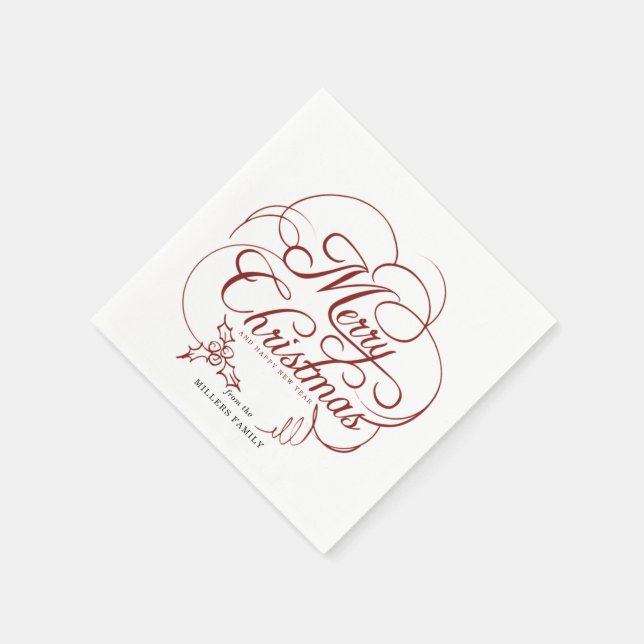 Elegant Holly God jul Pappersservett (Hörn)