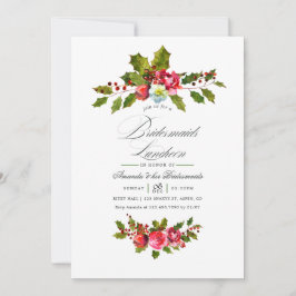 Elegant Holly & Ivy Julbrudtrollopslunch Inbjudningar