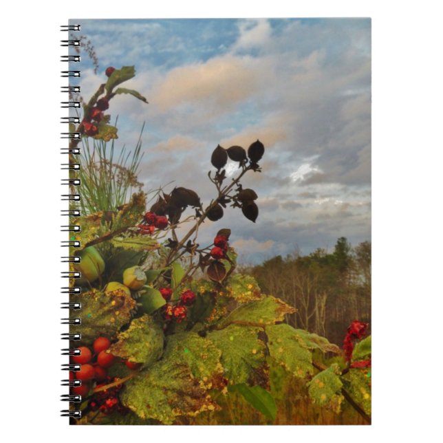 Elegant Holly-julen Anteckningsbok Med Spiral (Framsidan)