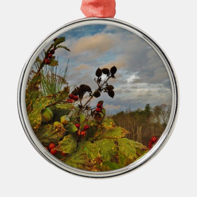 Elegant Holly-julen Julgransprydnad Metall (Framsidan)