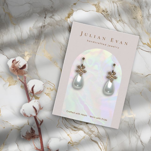 Elegant Holograf Aura Arch Jewelry Visning Visitkort (Elegant Holographic Arch Jewelry Earring Display Business Card)
