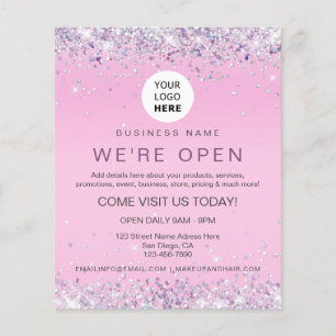 Elegant Holograf Glitter Anpassningsbar Logotyp Ro Flygblad