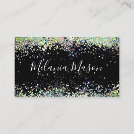Elegant Holograf Glitter Makeup Artist Black Bu Visitkort