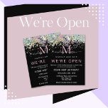 Elegant Holograf Glitter Vi är Open Salon Black Flygblad<br><div class="desc">Elegant Modern Holograf Glitter Vi är Open Salon Black Flyer</div>
