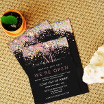 Elegant Holograf Glitter Vi är Open Salon Black Flygblad<br><div class="desc">Elegant Modern Holograf Glitter Vi är Open Salon Black Flyer</div>