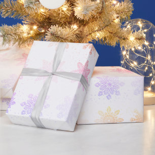 Elegant Holograf Snowflake jul Mönster Presentpapper