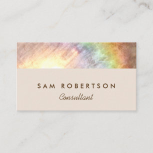 Elegant Holografisk Beige Rainbow Visitkort