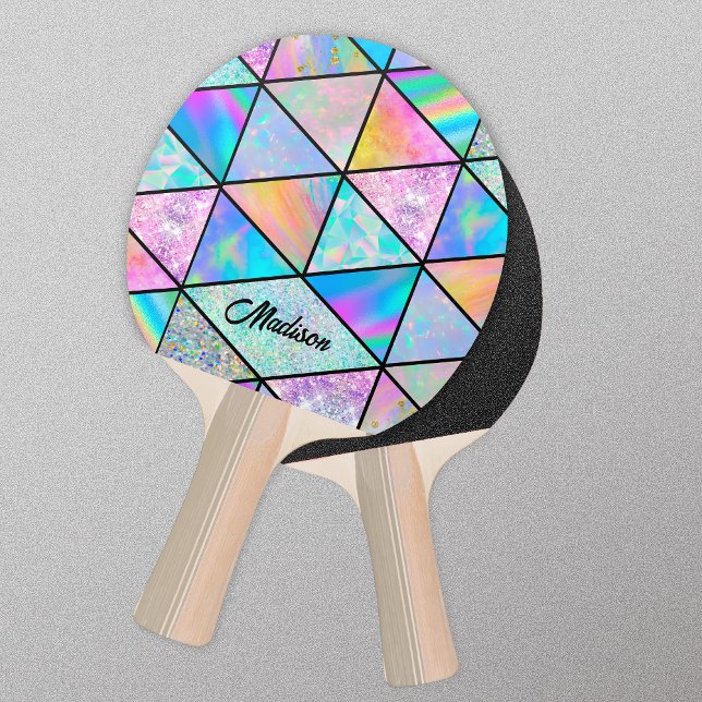 Elegant, holografisk färgstark pingisracket (Skapare uppladdad)