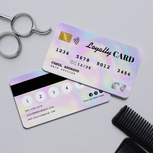 Elegant Holografisk Frisörskreditkort Lojalitetskort
