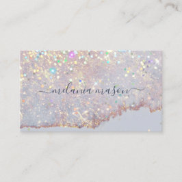 Elegant Holografisk Glam Glitter Sminkartist Visitkort